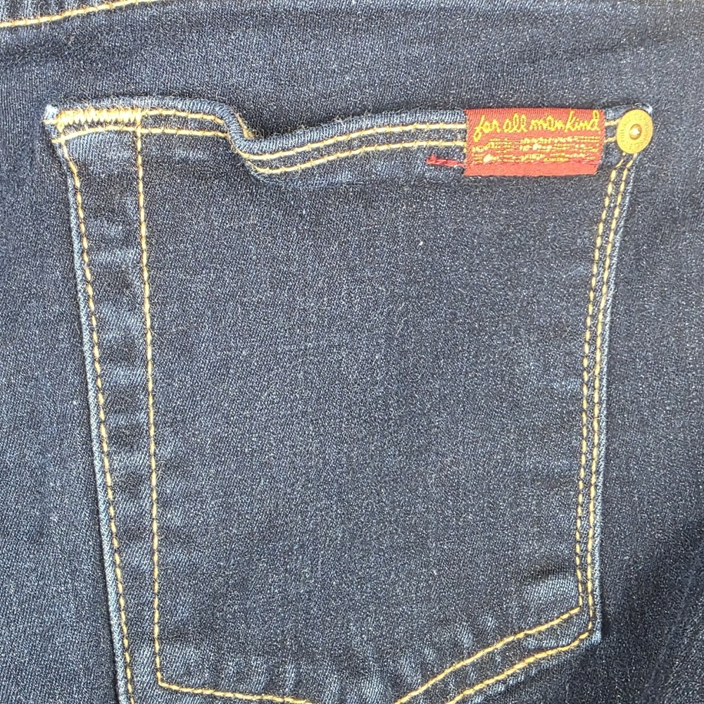 7 For All Mankind Jeans Womens Size 26 Jiselle Flare Dark Wash Blue Denim Pants‎ - Picture 8 of 13